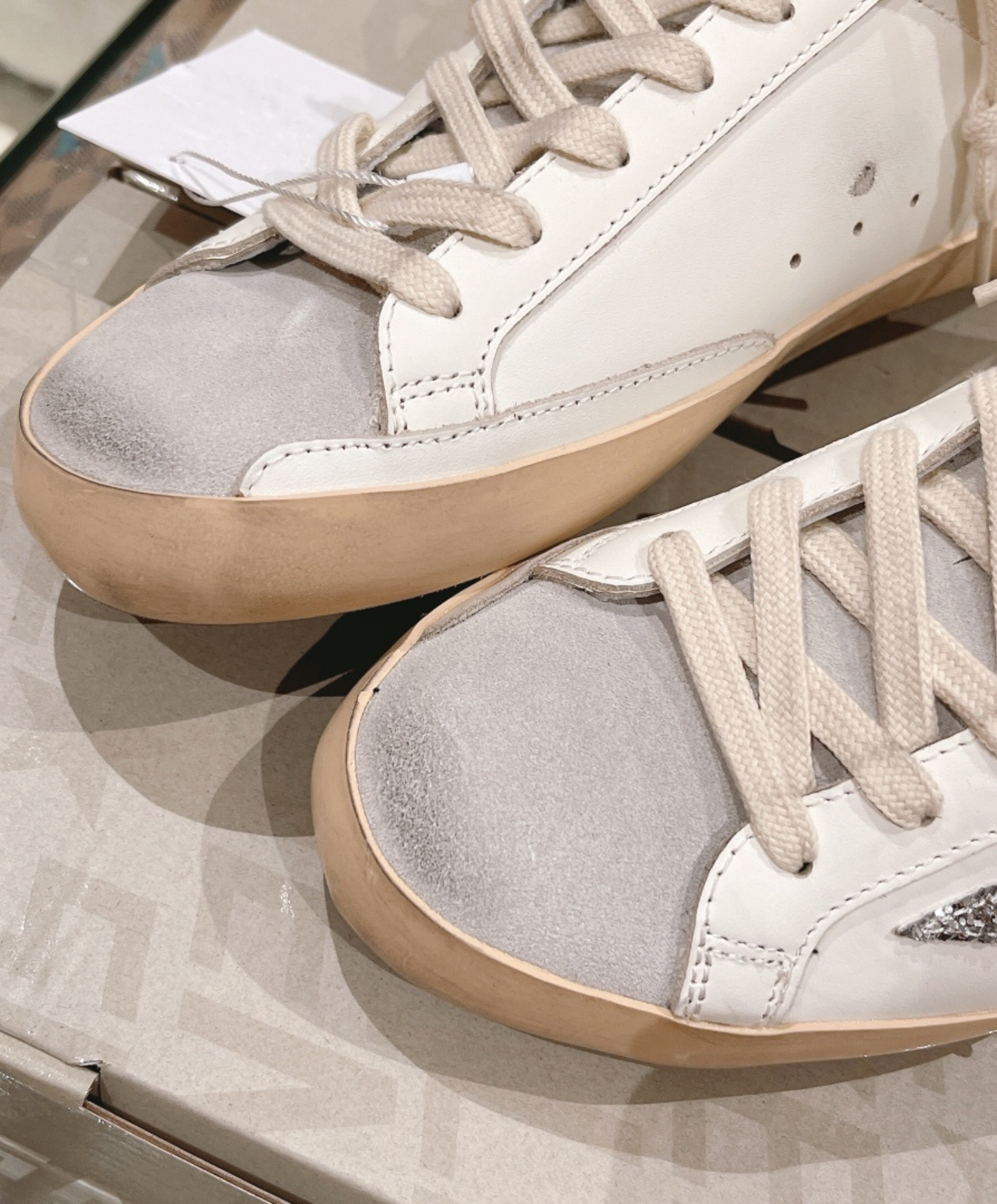 Golden Goose Super-Star Silver & Dark Glitter
