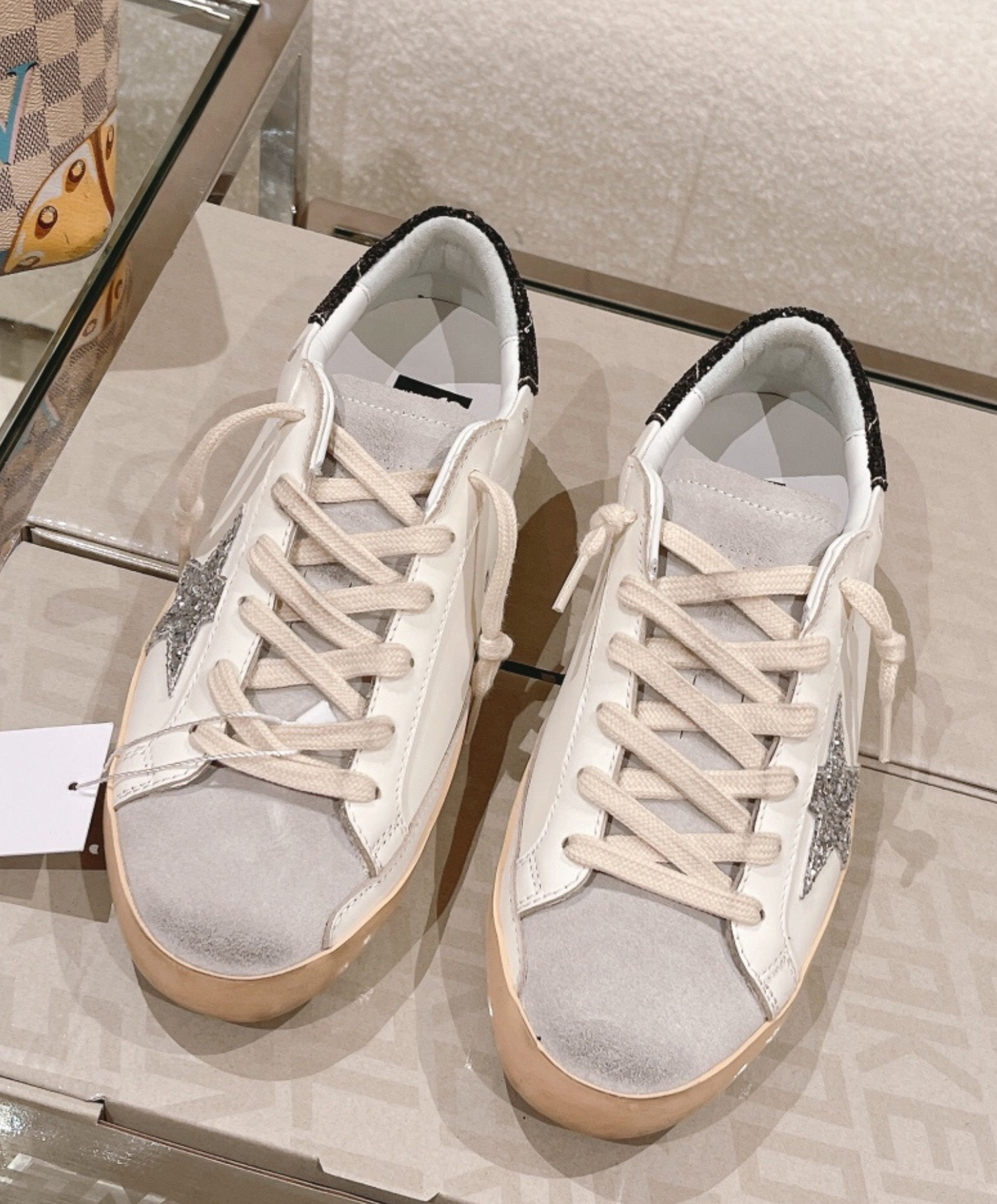 Golden Goose Super-Star Silver & Dark Glitter