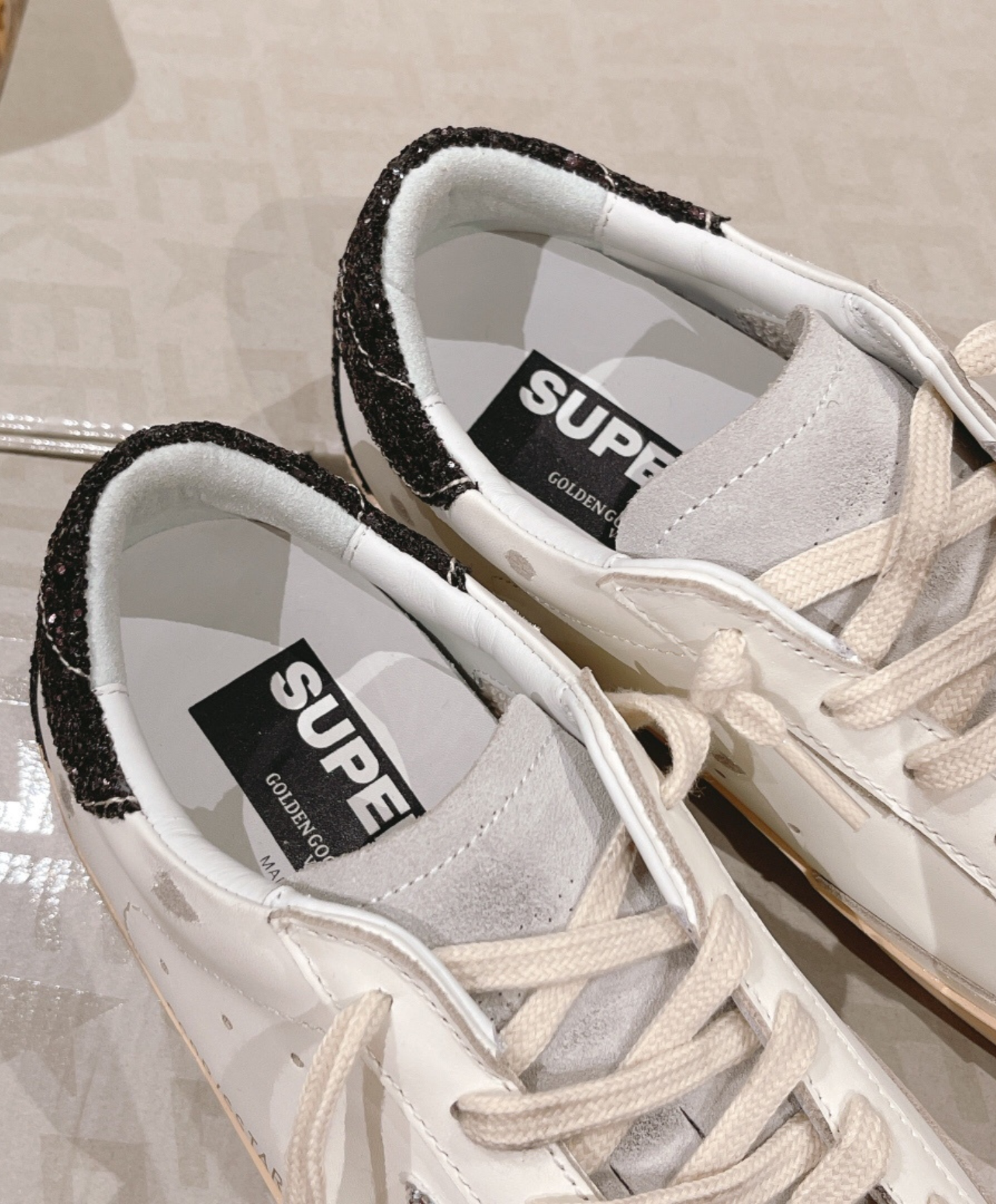 Golden Goose Super-Star Silver & Dark Glitter