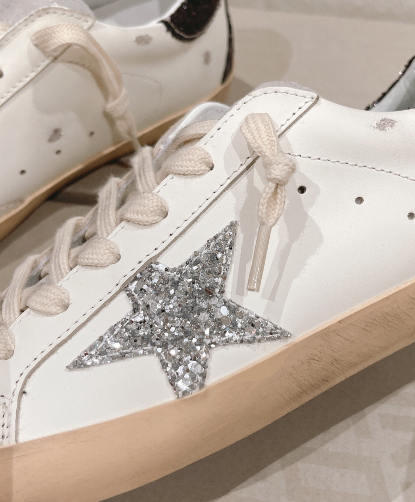 Golden Goose Super-Star Silver & Dark Glitter