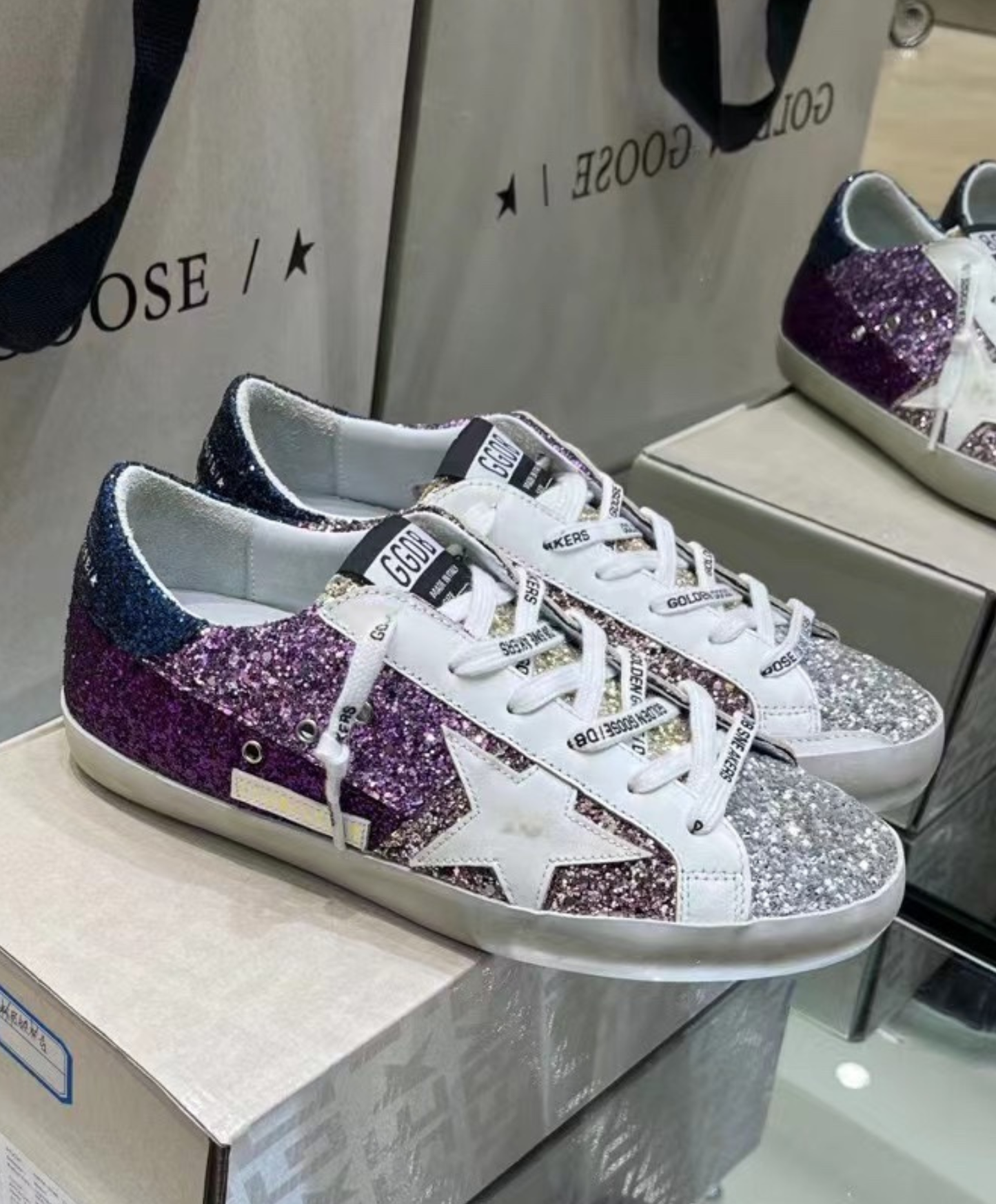 Golden Goose Super-Star Vibrant Violet Glitter