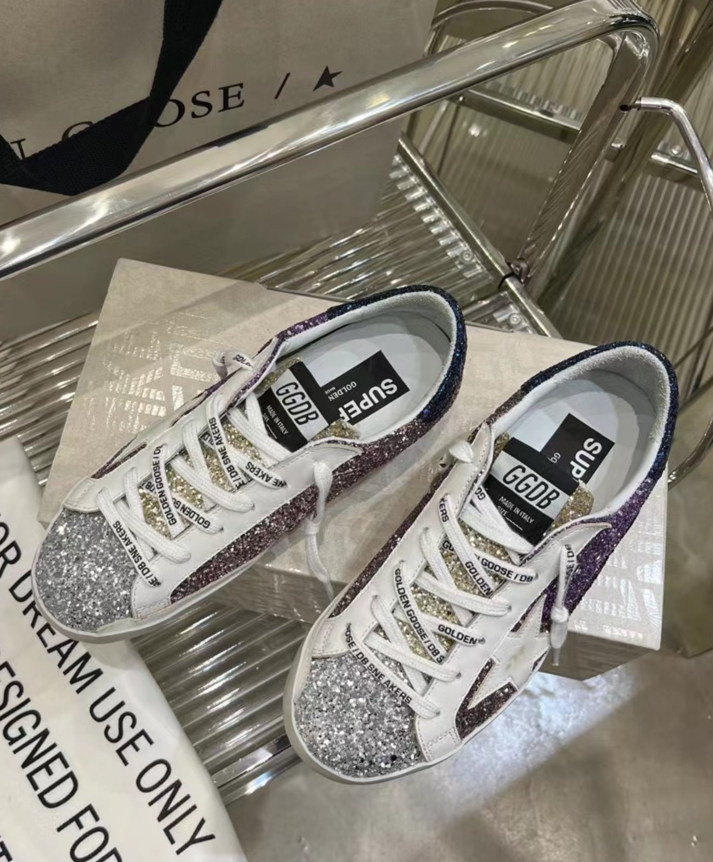 Golden Goose Super-Star Vibrant Violet Glitter