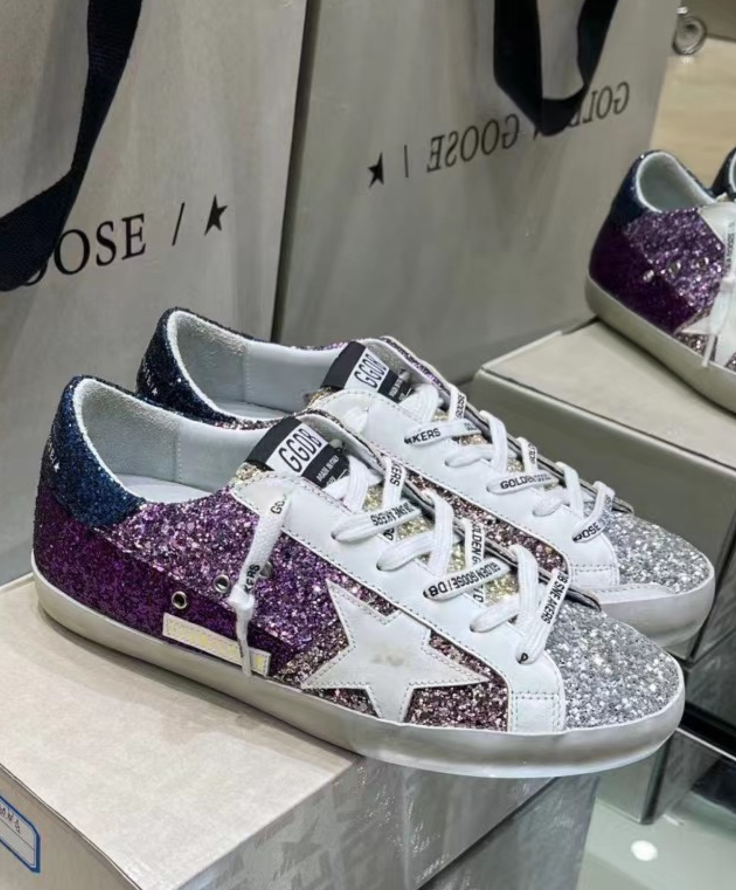 Golden Goose Super-Star Vibrant Violet Glitter