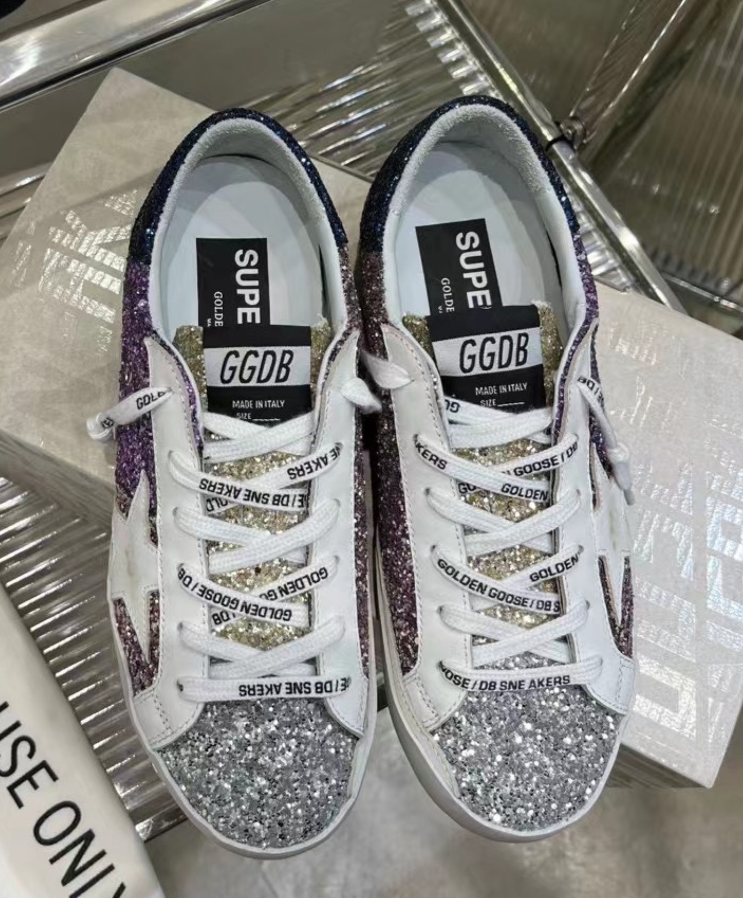 Golden Goose Super-Star Vibrant Violet Glitter