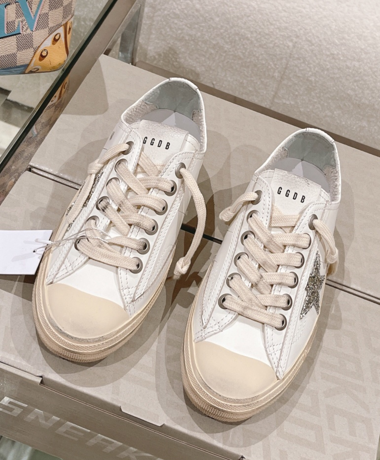 Golden Goose V-Star 2 Silver Glitter Star