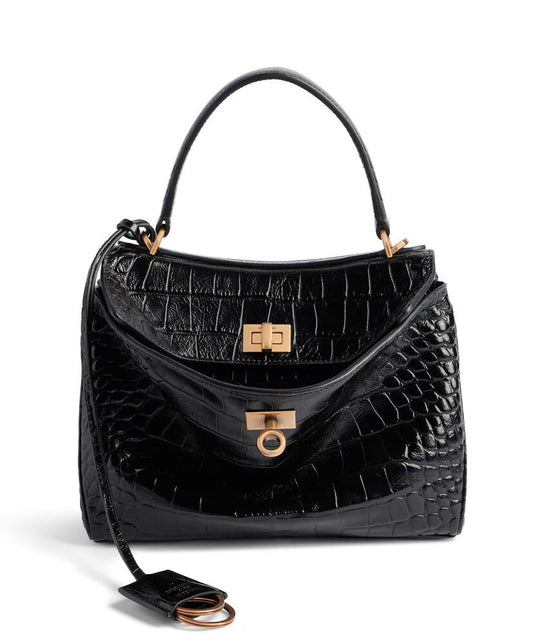 Women's Rodeo Mini Handbag Crocodile Embossed In Black