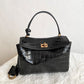 Women's Rodeo Mini Handbag Crocodile Embossed In Black