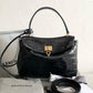 Women's Rodeo Mini Handbag Crocodile Embossed In Black