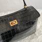 Women's Rodeo Mini Handbag Crocodile Embossed In Black