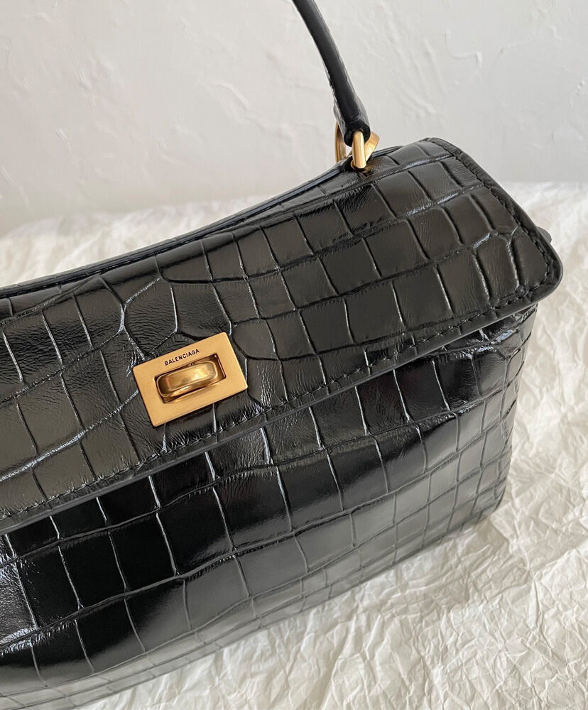 Women's Rodeo Mini Handbag Crocodile Embossed In Black