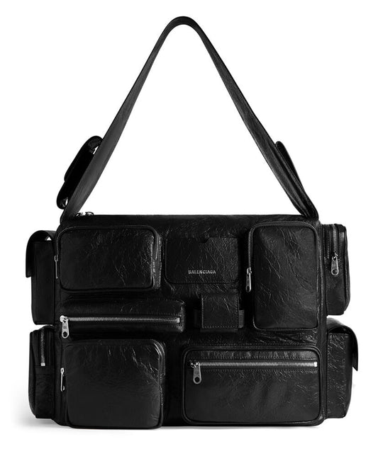 Superbusy Large Cracked-Leather Tote Bag