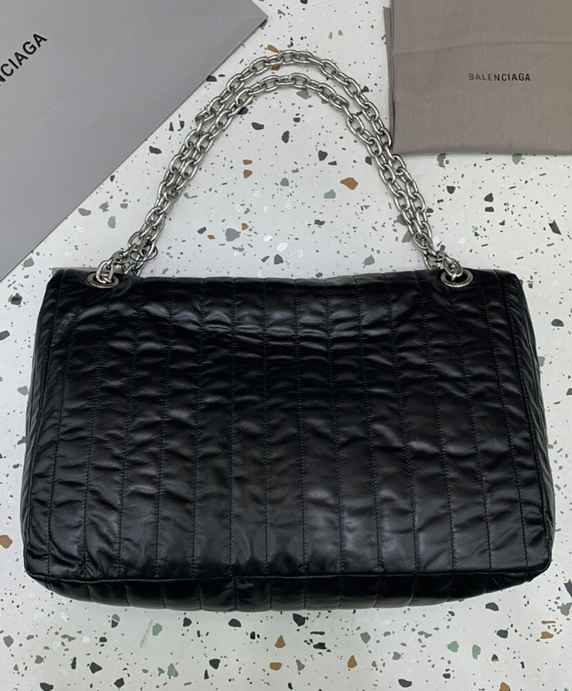 Large Monaco Chain-Strap Quilted Shoulder Bag