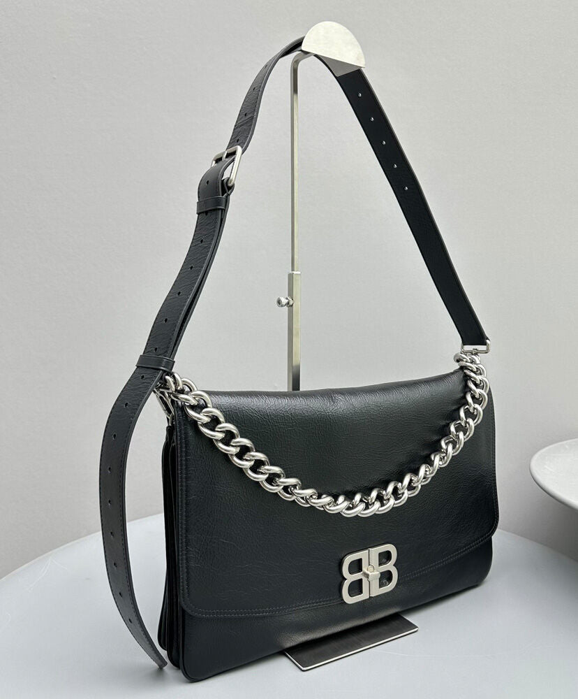 BB Soft Large Leather Shoulder Bag