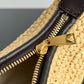 Mini Wallace Leather-Trimmed Raffia Shoulder Bag