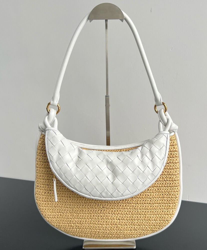 Gemelli Medium Intrecciato Leather And Raffia Shoulder Bag