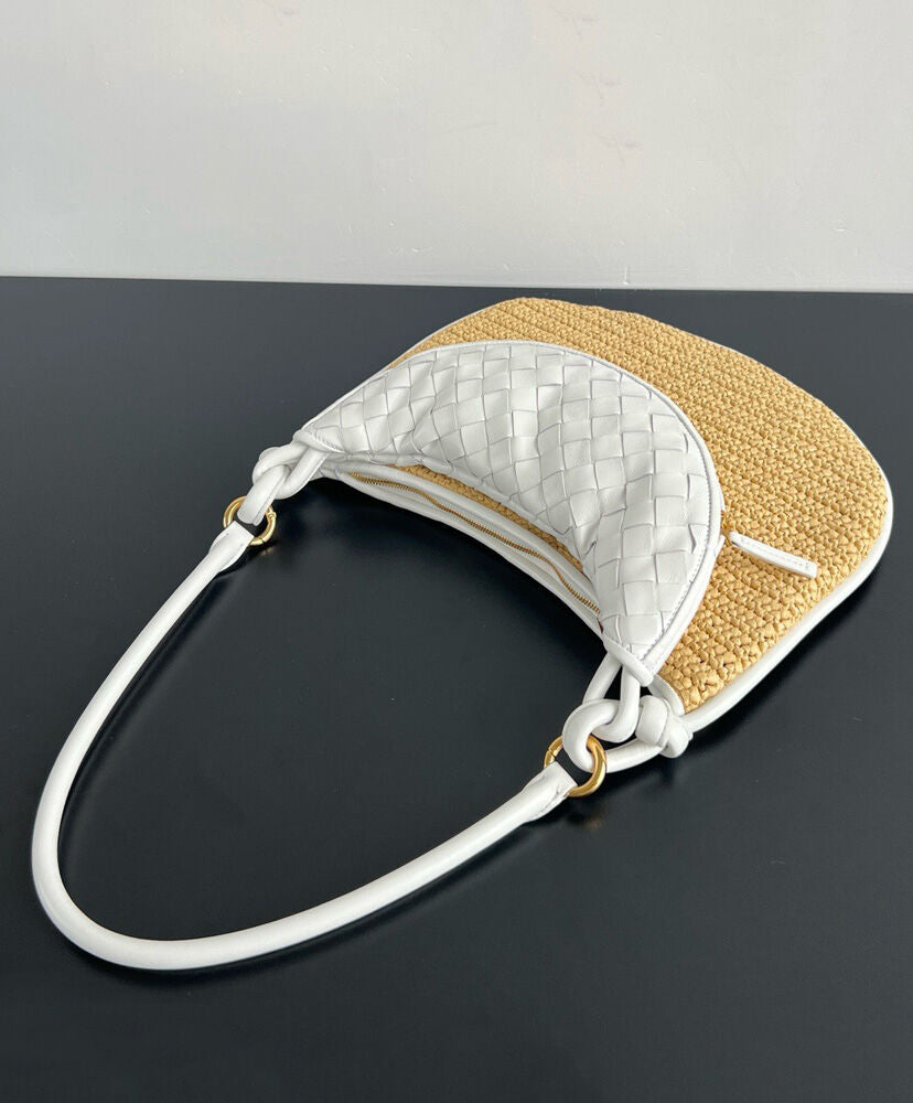 Gemelli Medium Intrecciato Leather And Raffia Shoulder Bag