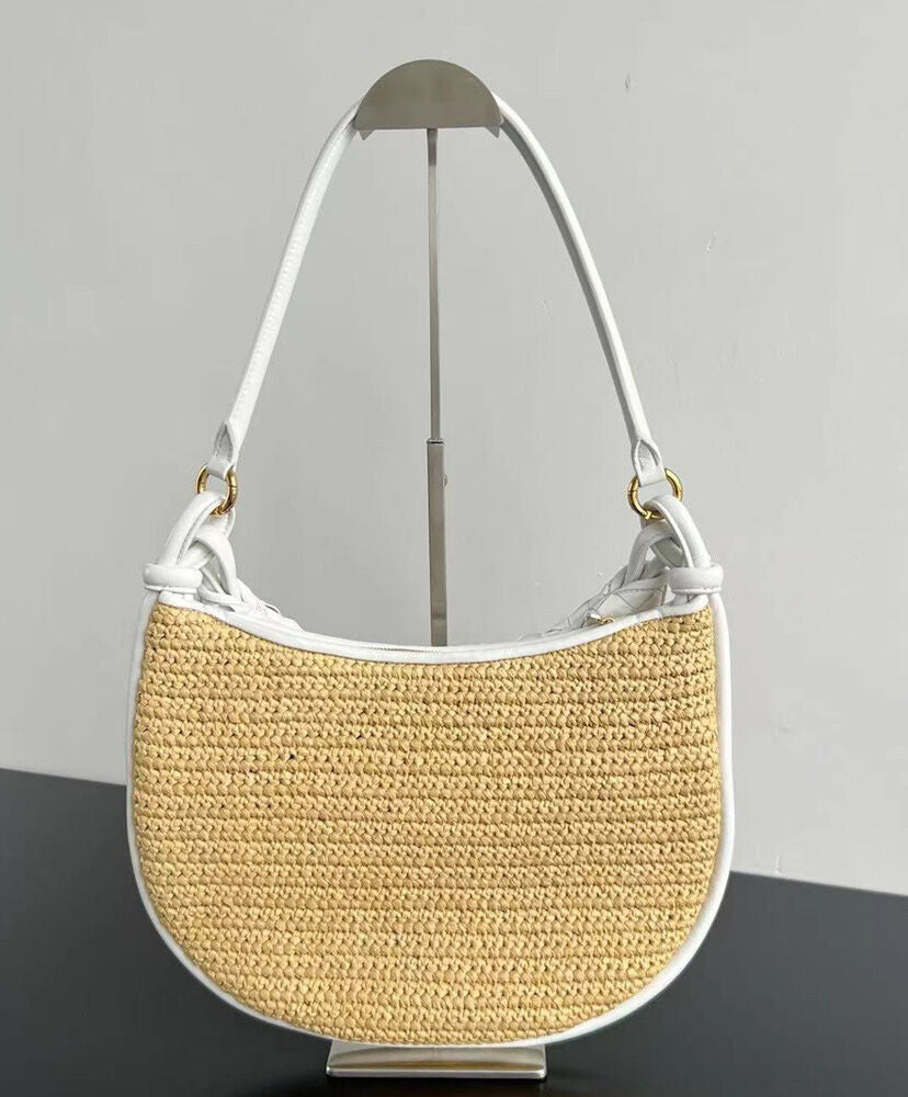 Gemelli Medium Intrecciato Leather And Raffia Shoulder Bag