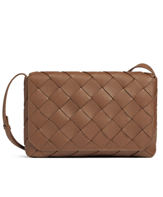 Large Diago Crossbody Bag in Intreccio Leather