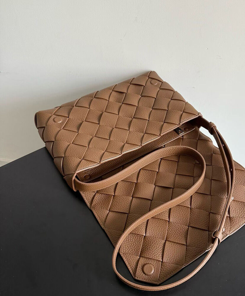 Large Diago Crossbody Bag in Intreccio Leather