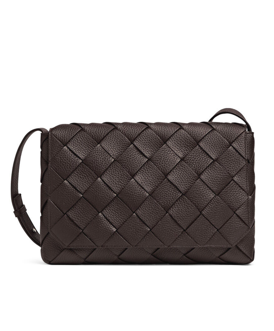 Large Diago Crossbody Bag in Intreccio Leather