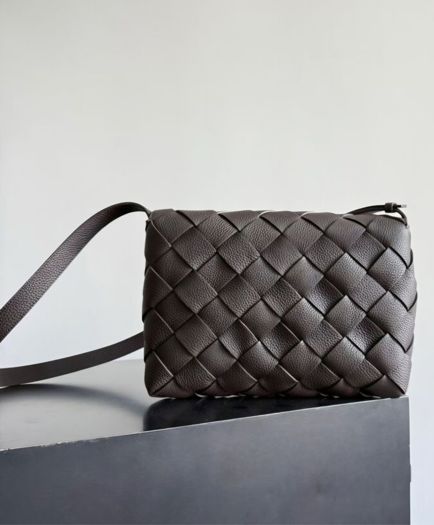 Large Diago Crossbody Bag in Intreccio Leather