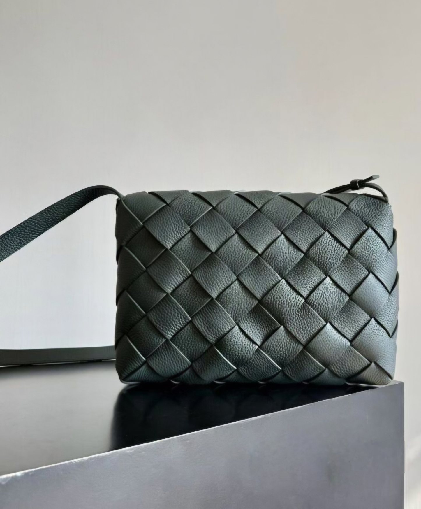 Large Diago Crossbody Bag in Intreccio Leather