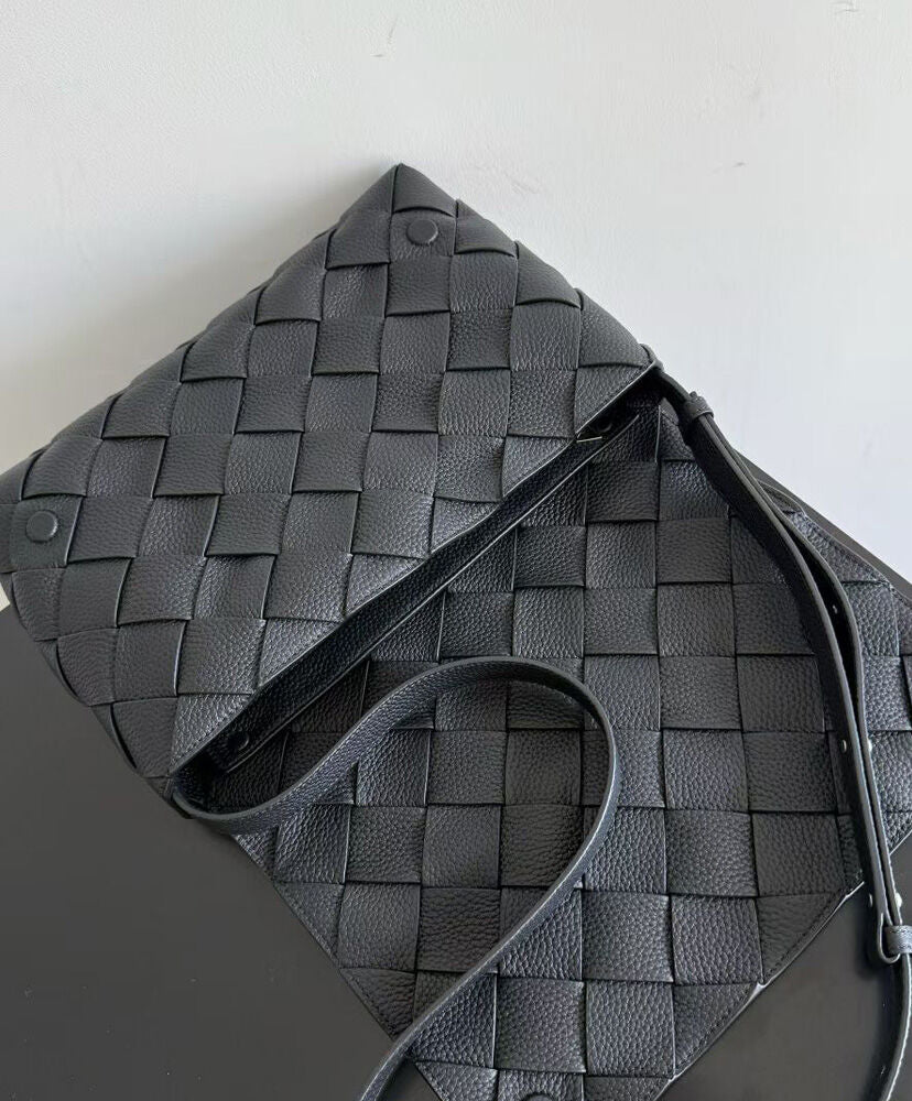 Large Diago Crossbody Bag in Intreccio Leather