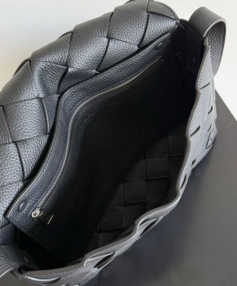 Large Diago Crossbody Bag in Intreccio Leather