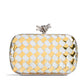 Knot Minaudiere Clutch in Laminated Intreccio Leather