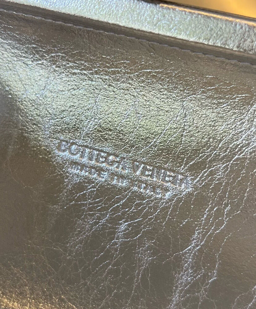 Knot Minaudiere Clutch in Laminated Intreccio Leather