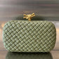 Knot Padded Intrecciato Leather Clutch