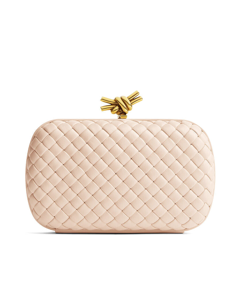 Knot Padded Intrecciato Leather Clutch