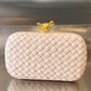 Knot Padded Intrecciato Leather Clutch