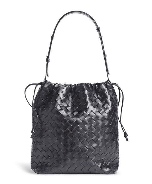 Bucket Intrecciato Biblioteca Leather Shoulder Bag