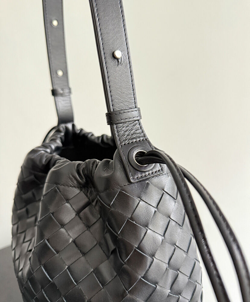 Bucket Intrecciato Biblioteca Leather Shoulder Bag