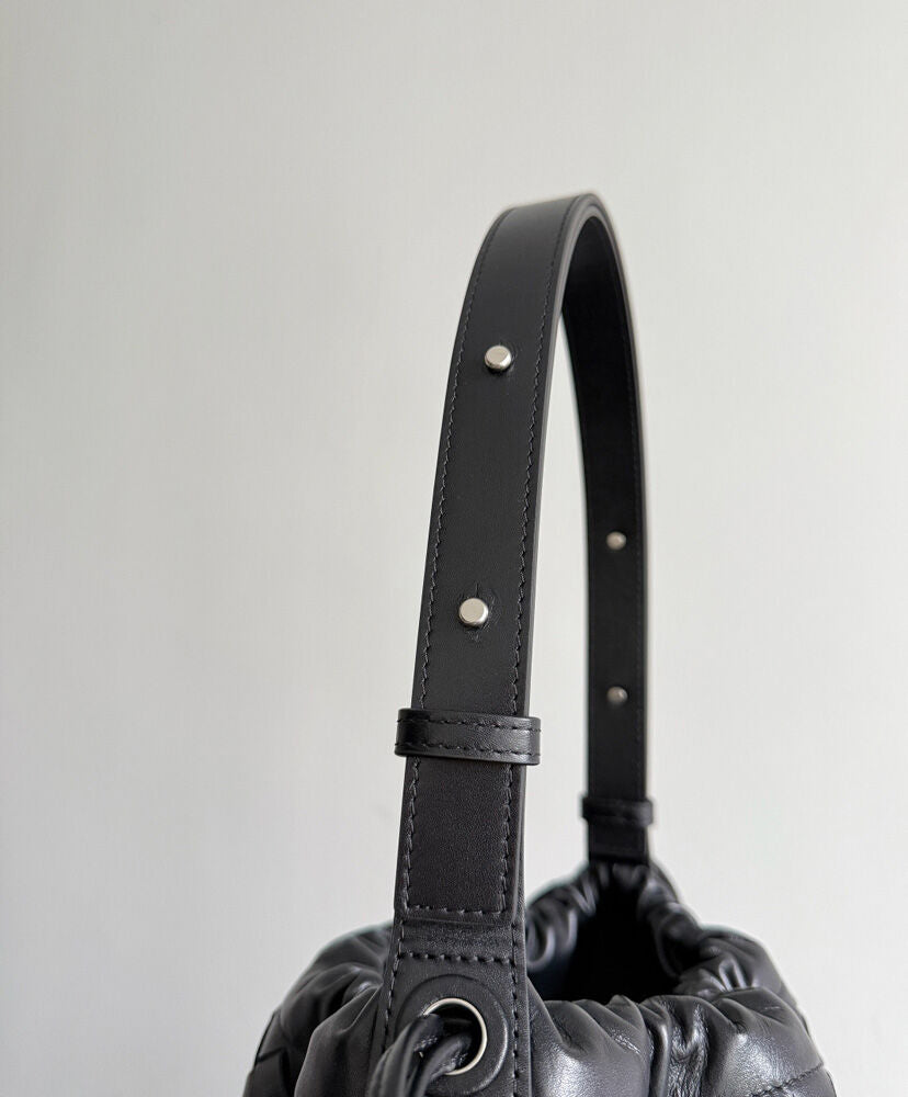 Bucket Intrecciato Biblioteca Leather Shoulder Bag