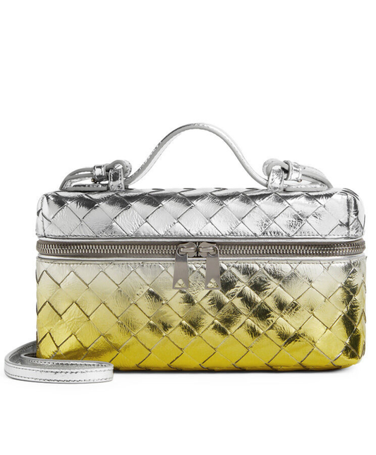 Bang Bang Vanity Case Bag in Laminated Intrecciato Leather