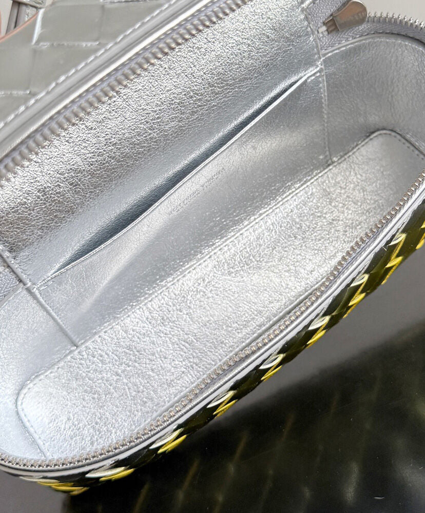 Bang Bang Vanity Case Bag in Laminated Intrecciato Leather