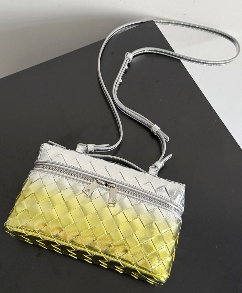 Bang Bang Vanity Case Bag in Laminated Intrecciato Leather