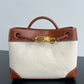 Andiamo Small Embellished Leather-Trimmed Canvas Tote