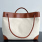 Andiamo Large Embellished Leather-Trimmed Canvas Tote