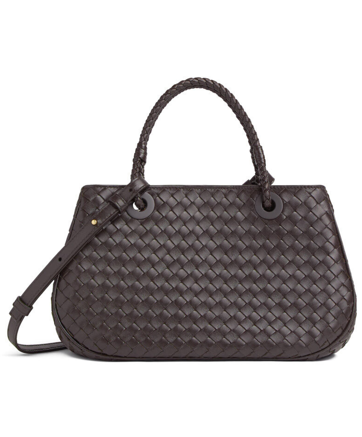 Brown Leather Basket Shoulder Bag