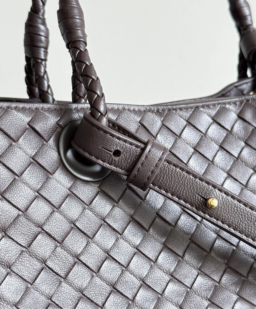 Brown Leather Basket Shoulder Bag