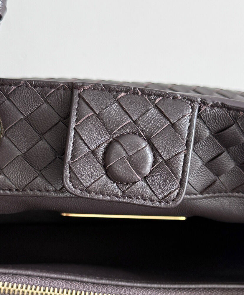 Brown Leather Basket Shoulder Bag