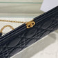 Dior Caro Colle Noire Clutch With Chain