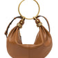 Small Bracelet Hobo Bag In Grained Leather