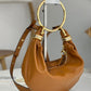 Small Bracelet Hobo Bag In Grained Leather