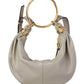 Small Bracelet Hobo Bag In Grained Leather