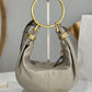 Small Bracelet Hobo Bag In Grained Leather