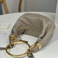 Small Bracelet Hobo Bag In Grained Leather